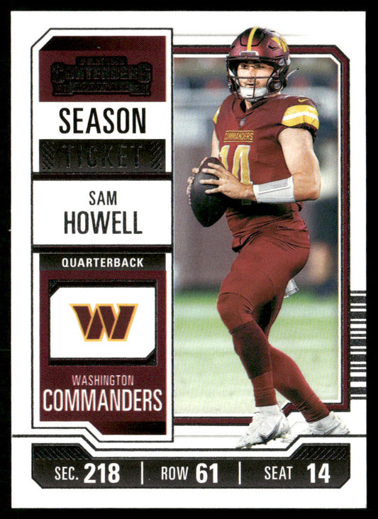 Sam Howell 2023 Panini Contenders Season Ticket Retail #100 Commanders