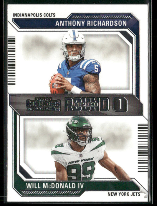 Anthony Richardson / Will McDonald IV 2023 Panini Contenders Round Numbers #1