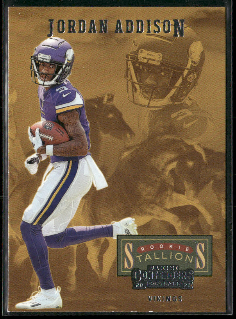 Jordan Addison 2023 Panini Contenders Rookie Stallions #24 Minnesota Vikings