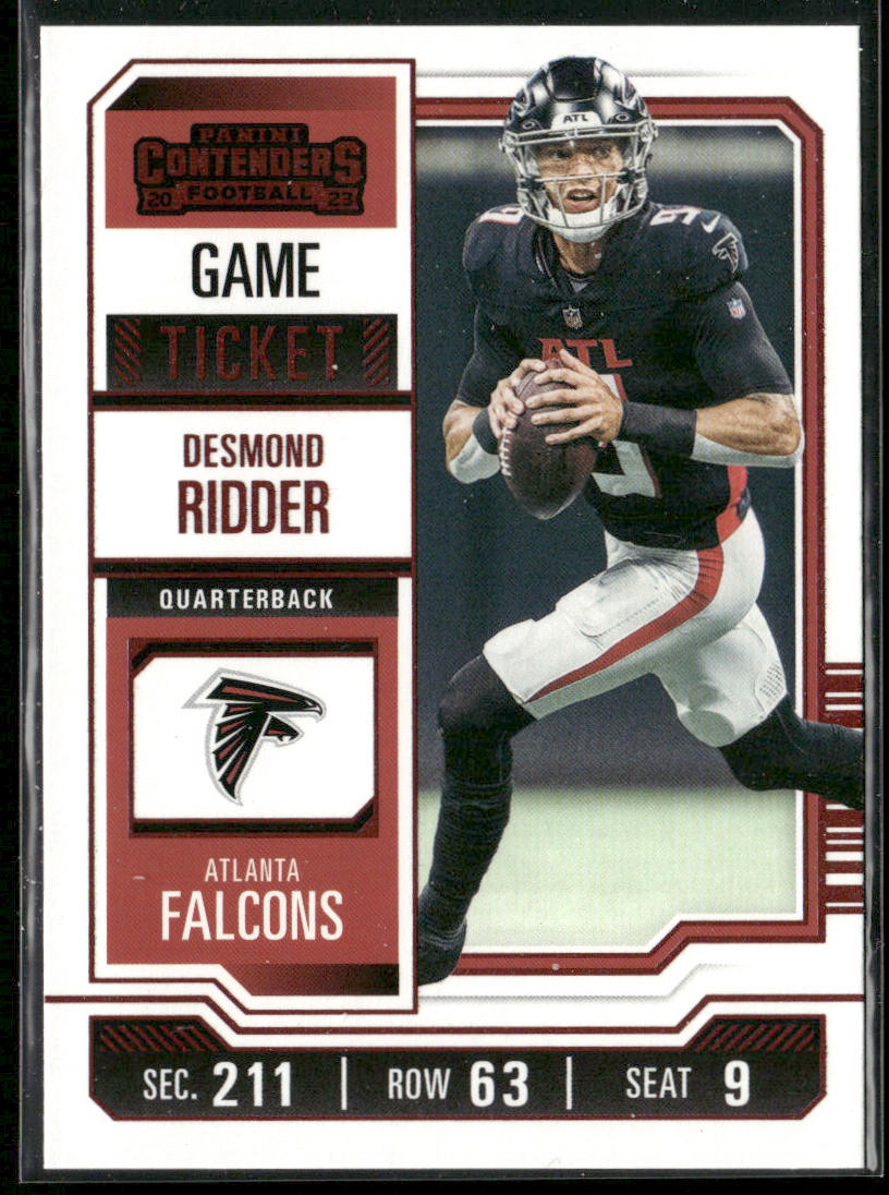 Desmond Ridder 2023 Panini Contenders Game Ticket Red #4 Atlanta Falcons