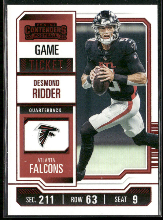 Desmond Ridder 2023 Panini Contenders Game Ticket Red #4 Atlanta Falcons