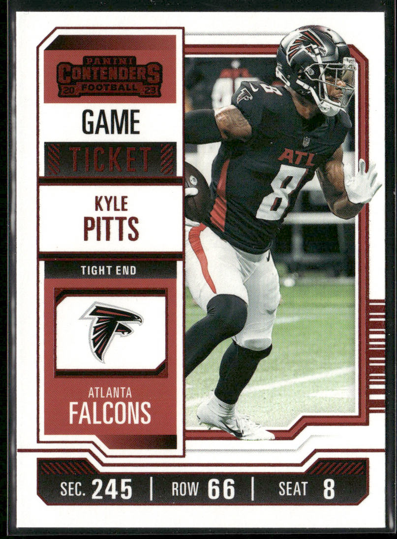 Kyle Pitts 2023 Panini Contenders Game Ticket Red #6 Atlanta Falcons