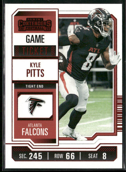 Kyle Pitts 2023 Panini Contenders Game Ticket Red #6 Atlanta Falcons