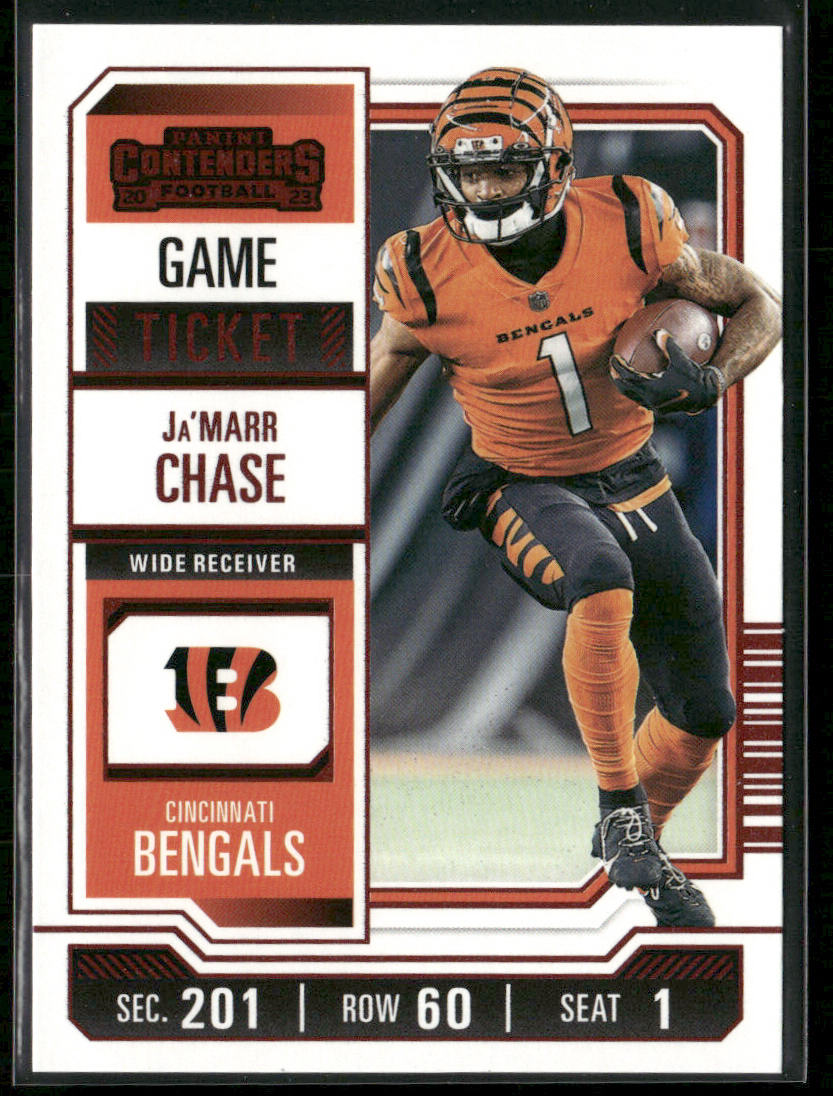 Ja'Marr Chase 2023 Panini Contenders Game Ticket Red #21 Cincinnati Bengals