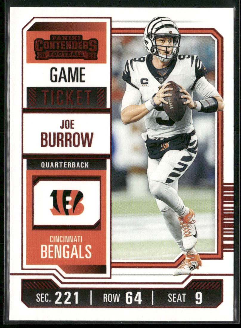 Joe Burrow 2023 Panini Contenders Game Ticket Red #22 Cincinnati Bengals