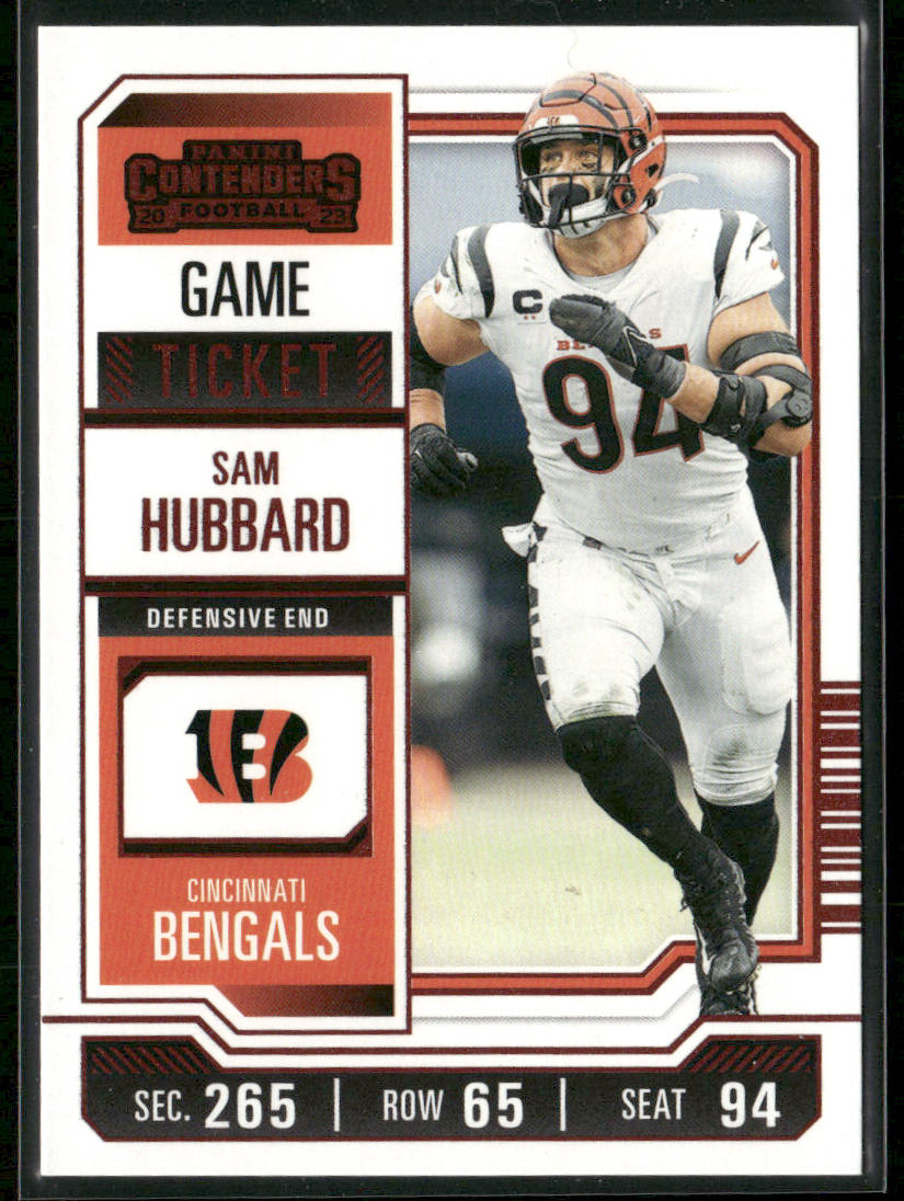 Sam Hubbard 2023 Panini Contenders Game Ticket Red #23 Cincinnati Bengals