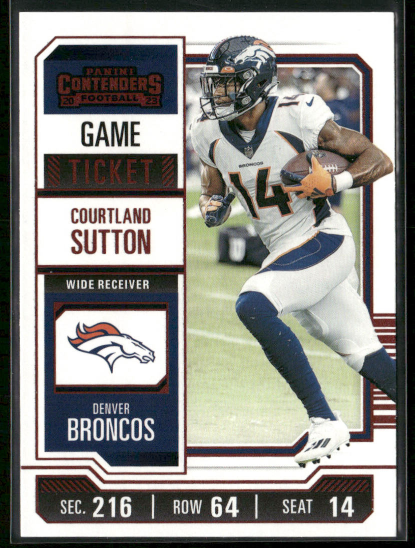 Courtland Sutton 2023 Panini Contenders Game Ticket Red #30 Denver Broncos
