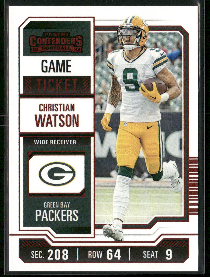 Christian Watson 2023 Panini Contenders Game Ticket Red #37 Green Bay Packers