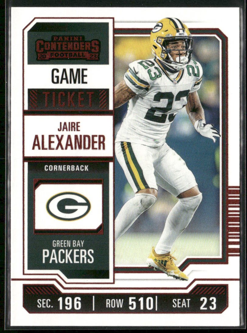 Jaire Alexander 2023 Panini Contenders Game Ticket Red #38 Green Bay Packers