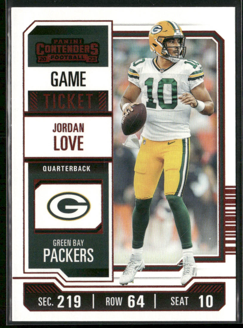 Jordan Love 2023 Panini Contenders Game Ticket Red #39 Green Bay Packers