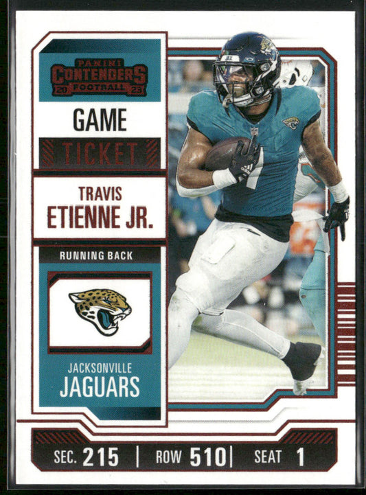 Travis Etienne Jr. 2023 Panini Contenders Game Ticket Red #47 Jaguars