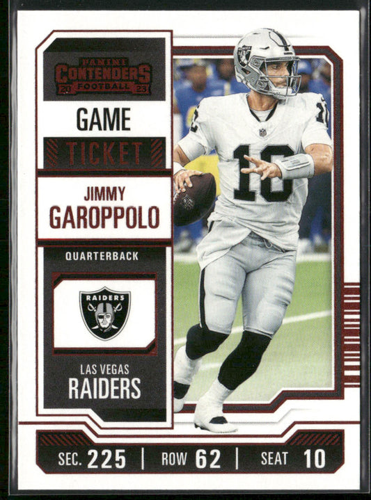 Jimmy Garoppolo 2023 Panini Contenders Game Ticket Red #54 Las Vegas Raiders