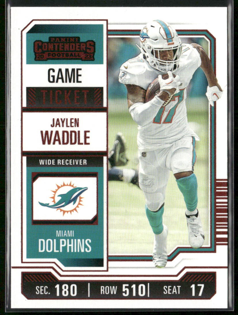 Jaylen Waddle 2023 Panini Contenders Game Ticket Red #63 Miami Dolphins