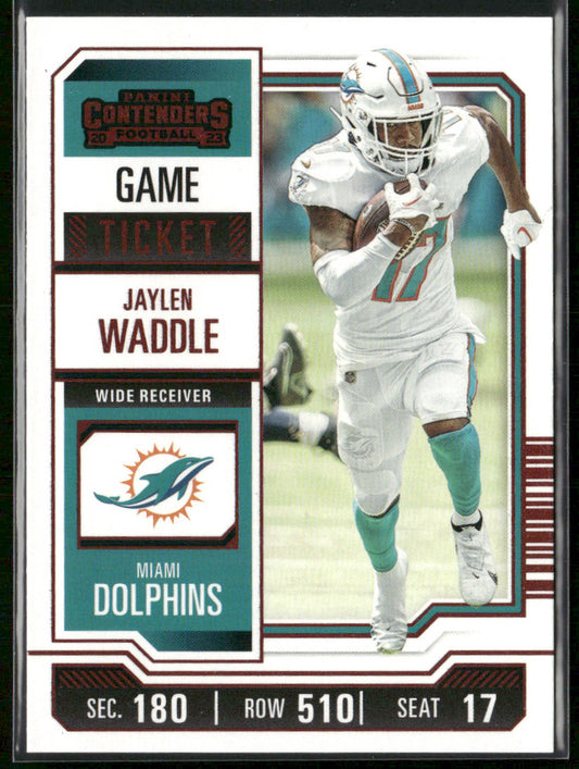 Jaylen Waddle 2023 Panini Contenders Game Ticket Red #63 Miami Dolphins