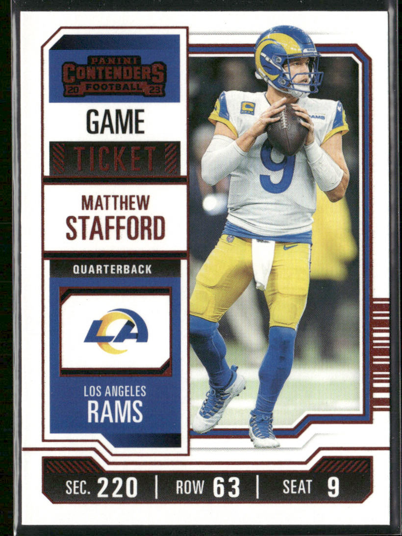 Matthew Stafford 2023 Panini Contenders Game Ticket Red #62 Los Angeles Rams