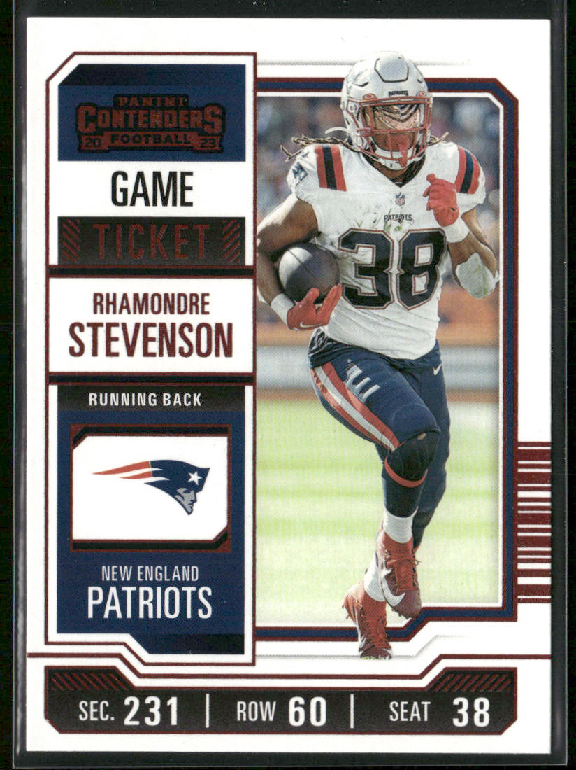 Rhamondre Stevenson 2023 Panini Contenders Game Ticket Red #71 Patriots