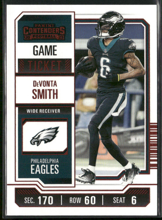 DeVonta Smith 2023 Panini Contenders Game Ticket Red #79 Philadelphia Eagles
