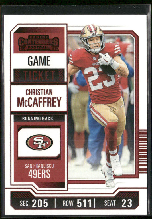 Christian McCaffrey 2023 Panini Contenders Game Ticket Red #87 49ers