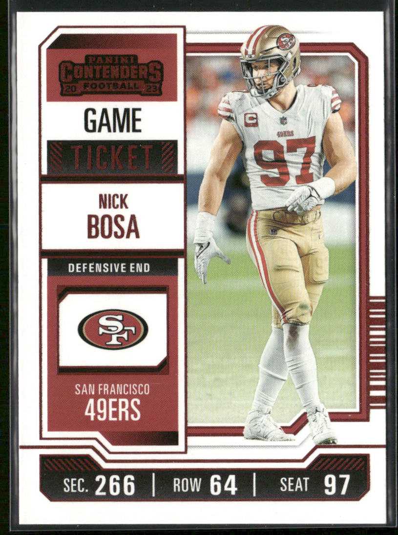 Nick Bosa 2023 Panini Contenders Game Ticket Red #88 San Francisco 49ers