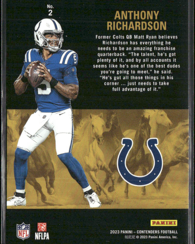 Anthony Richardson 2023 Panini Contenders Rookie Stallions Red #2 Colts