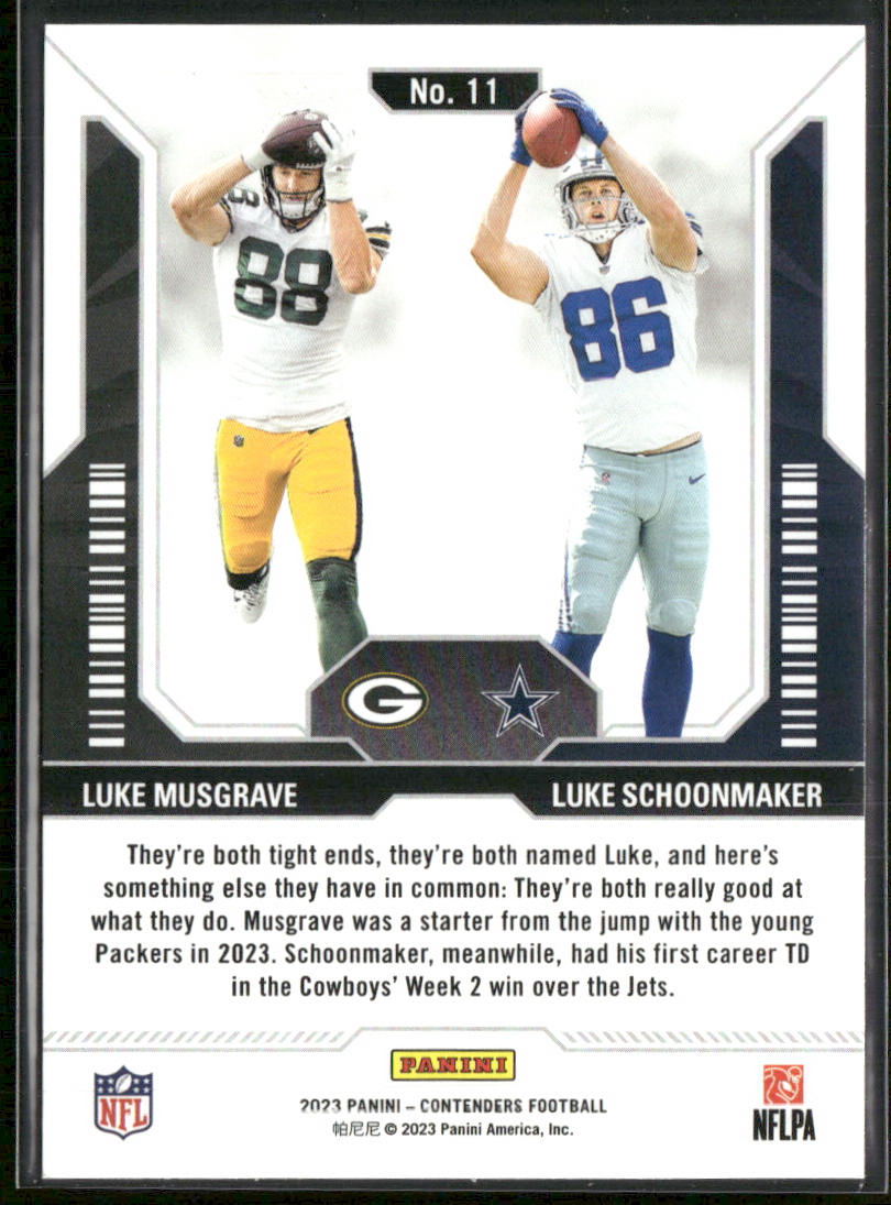 Luke Musgrave / Luke Schoonmaker 2023 Panini Contenders Round Numbers Red #11