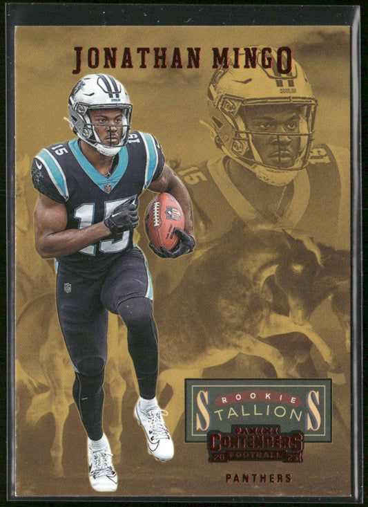 Jonathan Mingo 2023 Panini Contenders Rookie Stallions Red #23 Carolina Panthers