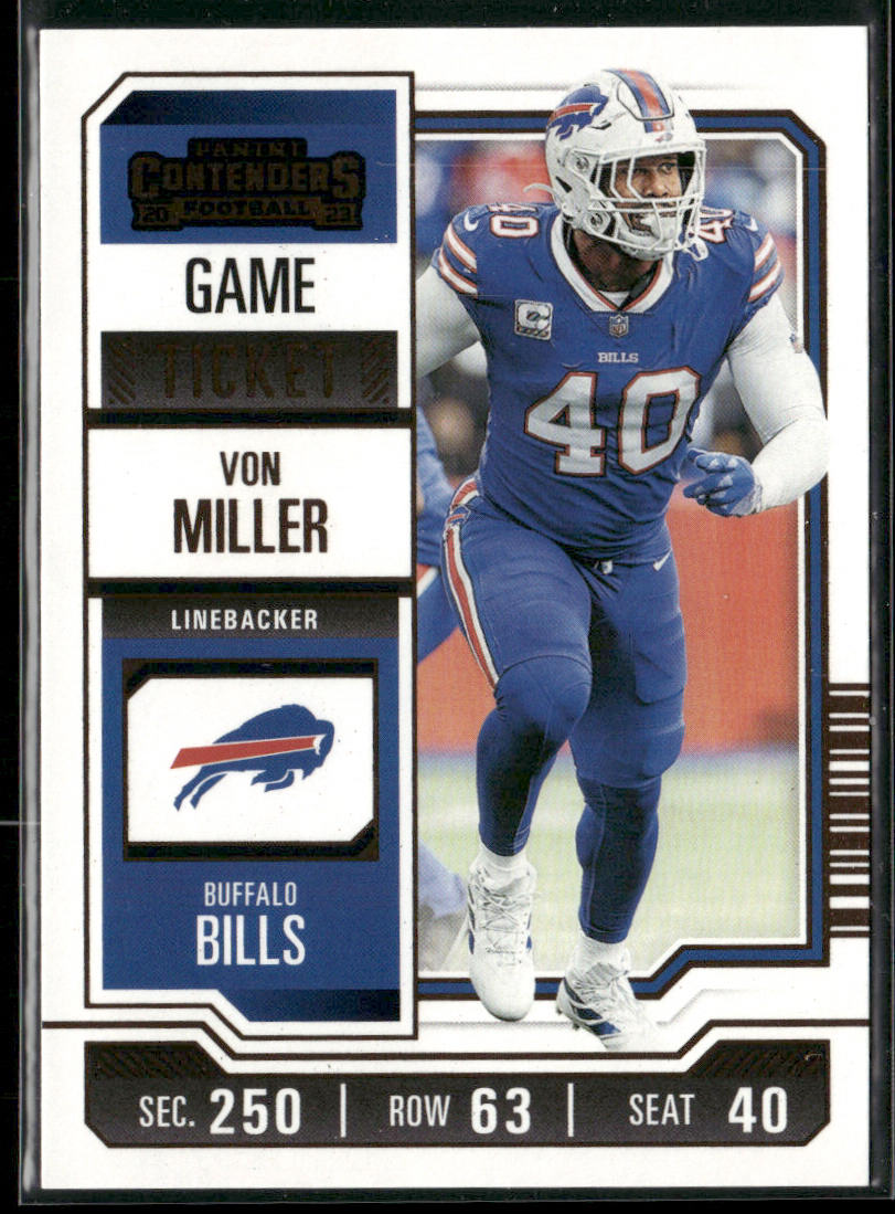 Von Miller 2023 Panini Contenders Game Ticket Bronze #13 Buffalo Bills