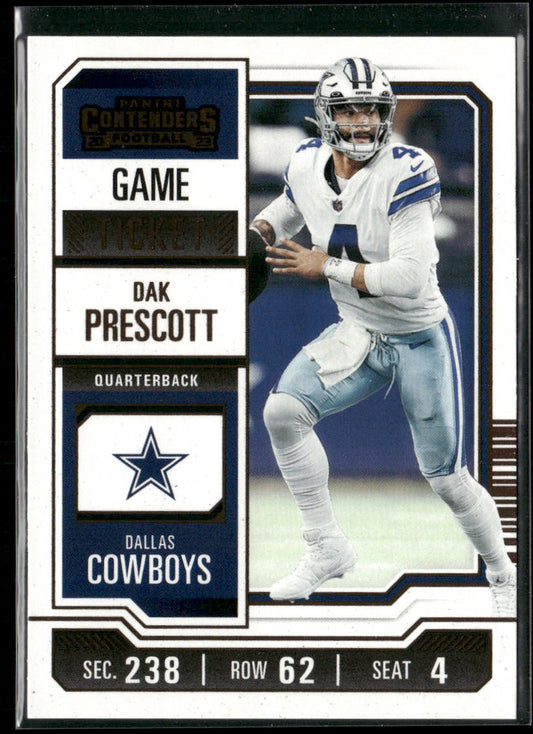 Dak Prescott 2023 Panini Contenders Game Ticket Bronze #28 Dallas Cowboys