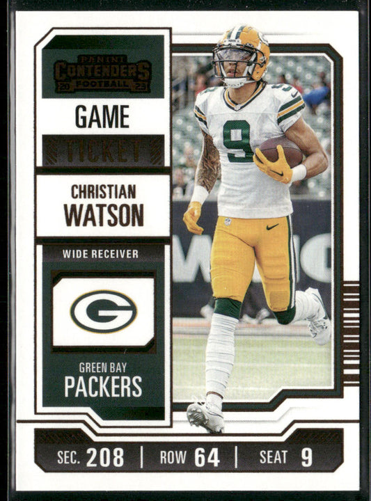 Christian Watson 2023 Panini Contenders Game Ticket Bronze #37 Green Bay Packers
