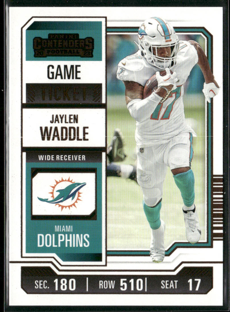 Jaylen Waddle 2023 Panini Contenders Game Ticket Bronze #63 Miami Dolphins