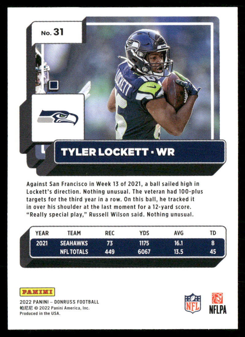 Tyler Lockett 2022 Donruss #31 Seattle Seahawks