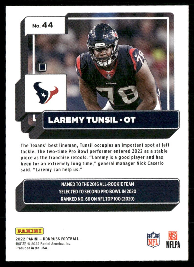Laremy Tunsil 2022 Donruss #44 Houston Texans