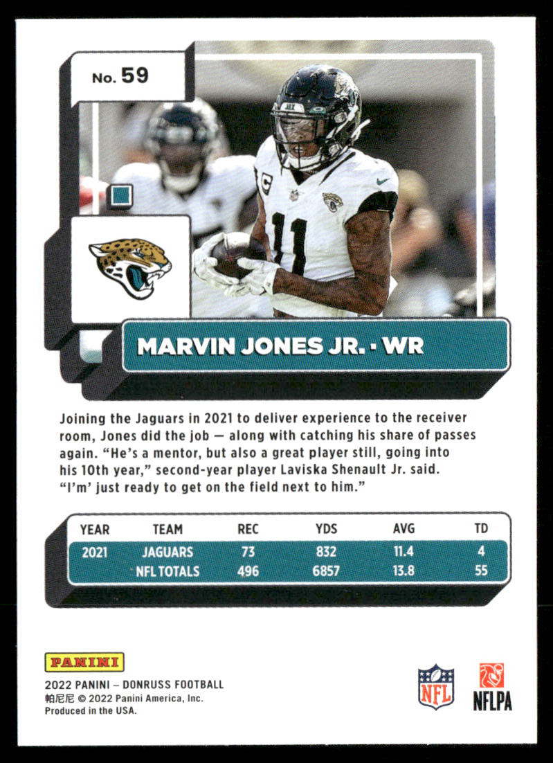 Marvin Jones Jr. 2022 Donruss #59 Jacksonville Jaguars