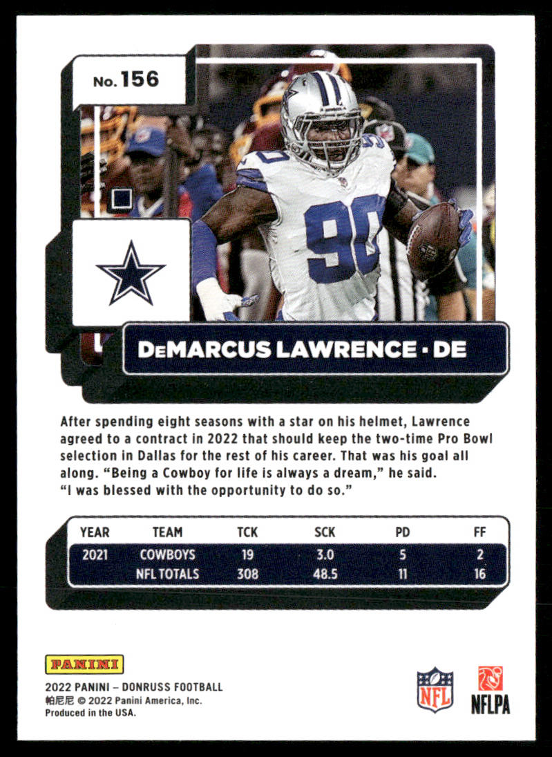 DeMarcus Lawrence 2022 Donruss #156 Dallas Cowboys