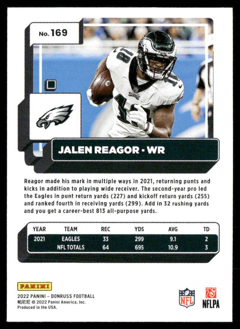 Jalen Reagor 2022 Donruss #169 Philadelphia Eagles