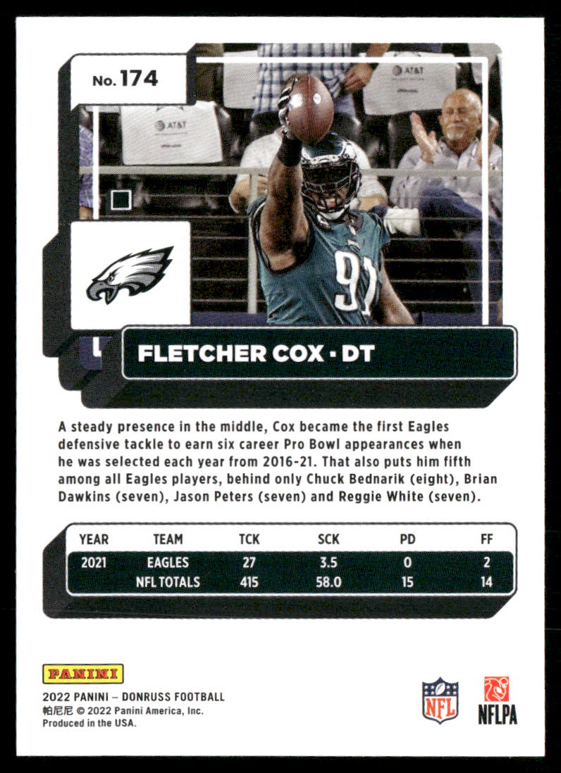 Fletcher Cox 2022 Donruss #174 Philadelphia Eagles