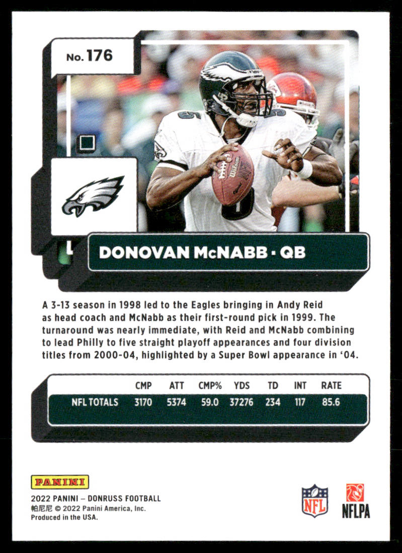 Donovan McNabb 2022 Donruss #176 Philadelphia Eagles