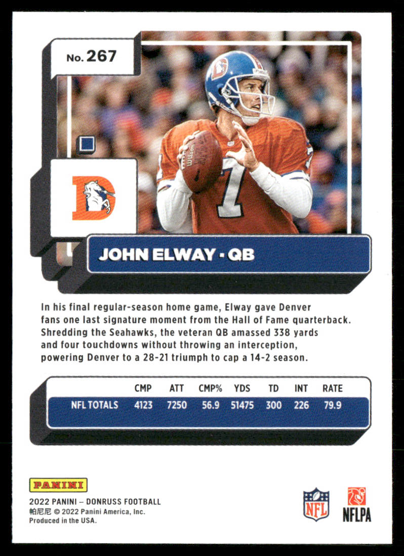 John Elway 2022 Donruss #267 Denver Broncos