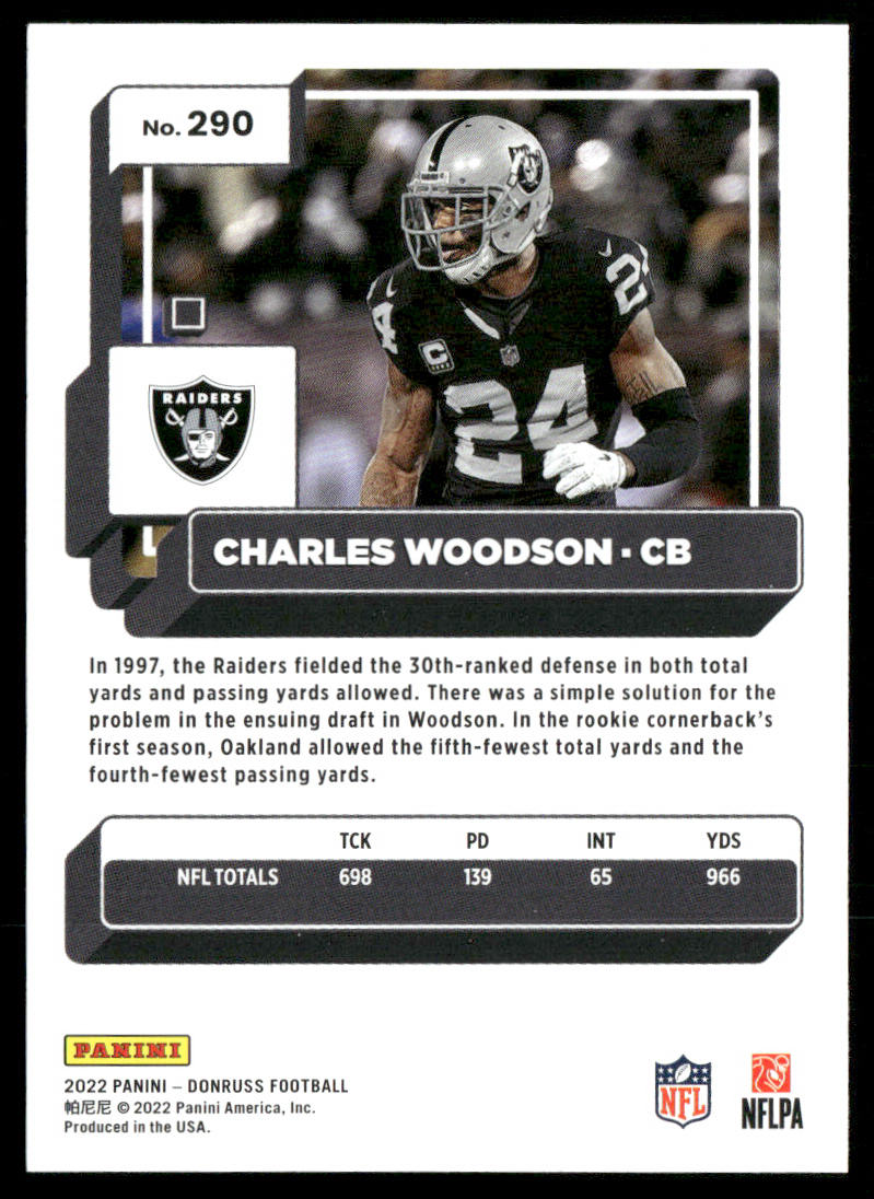Charles Woodson 2022 Donruss #290 Oakland Raiders