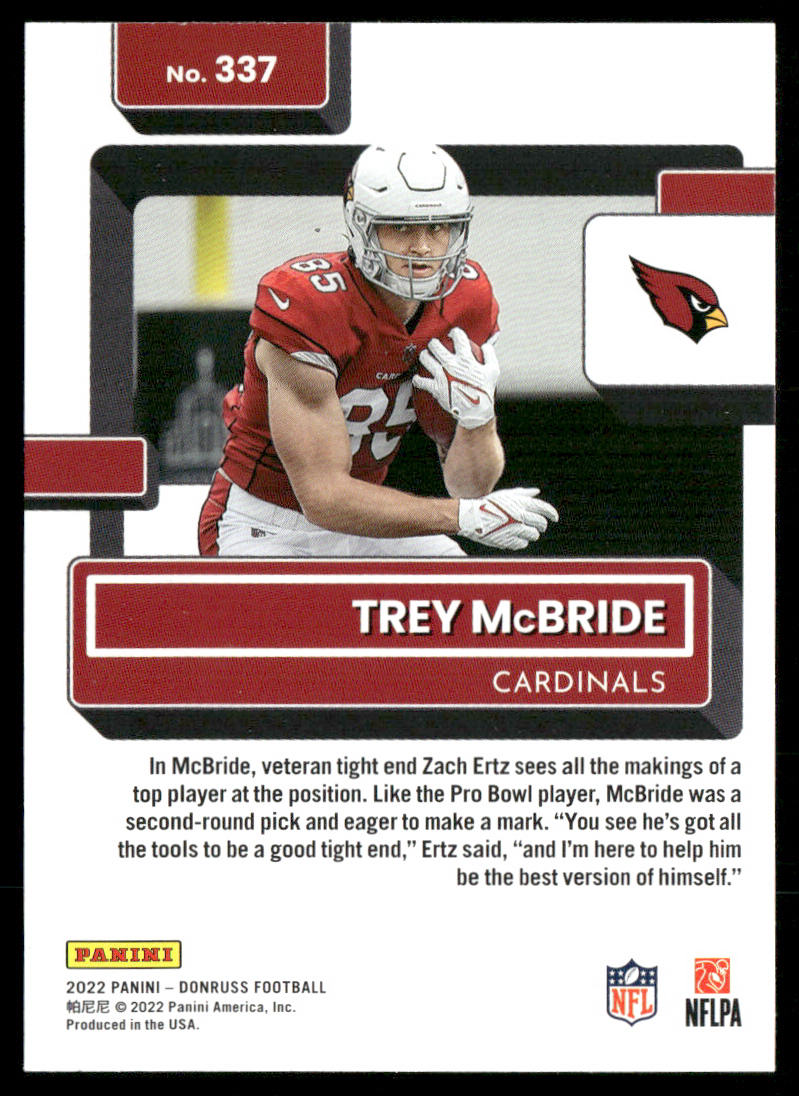 Trey McBride 2022 Donruss #337 RC Arizona Cardinals