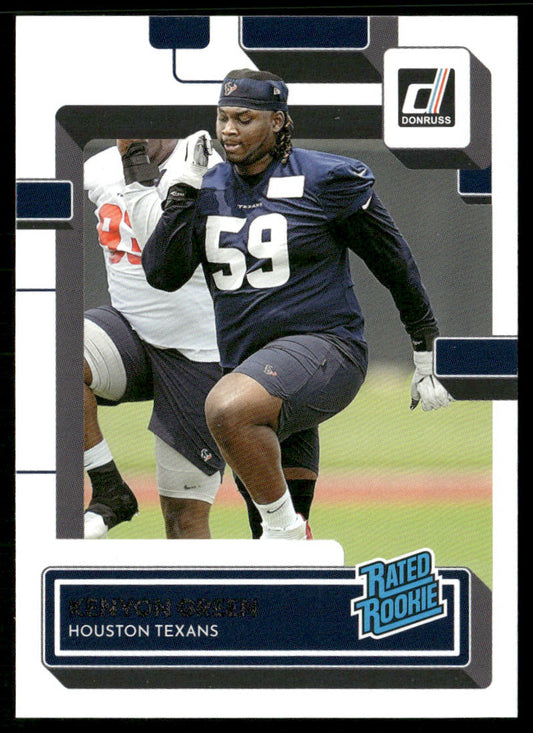 Kenyon Green 2022 Donruss #354 RC Houston Texans