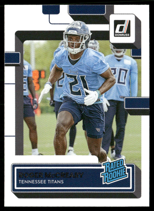 Roger McCreary 2022 Donruss #365 RC Tennessee Titans