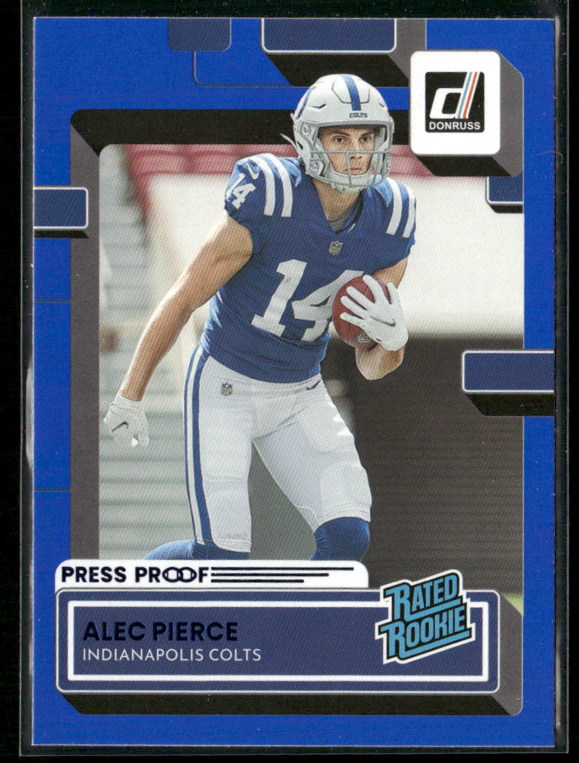 Alec Pierce 2022 Donruss Blue Press Proof #321 RC Indianapolis Colts