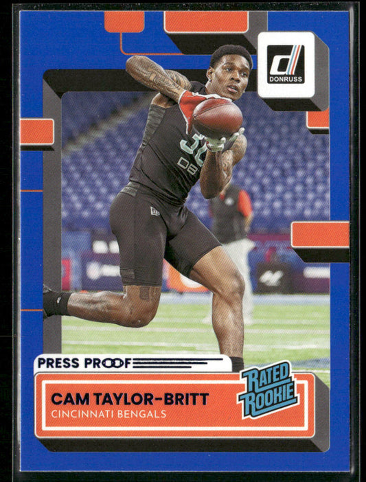 Cam Taylor-Britt 2022 Donruss Blue Press Proof #378 RC Cincinnati Bengals