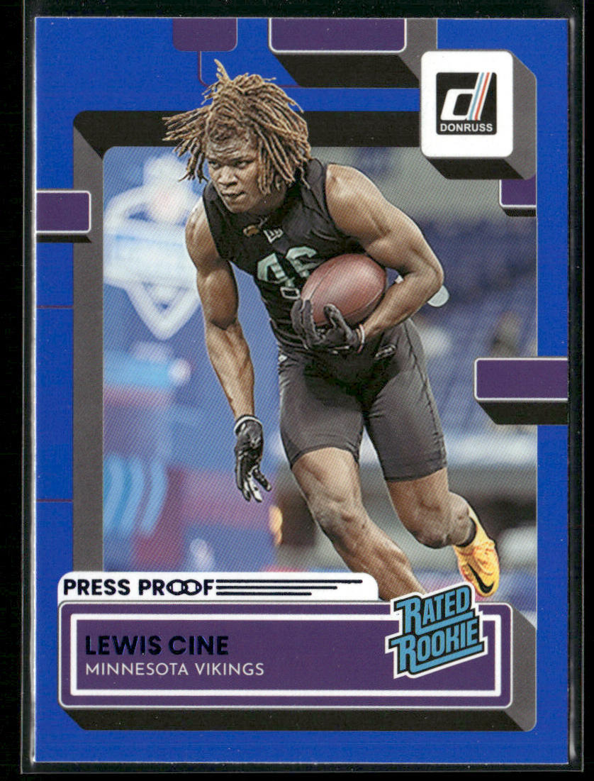 Lewis Cine 2022 Donruss Blue Press Proof #363 RC Minnesota Vikings