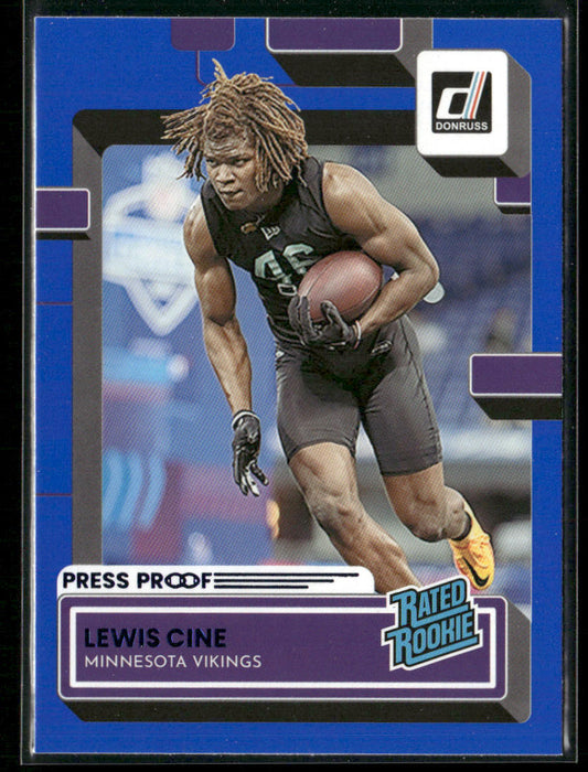 Lewis Cine 2022 Donruss Blue Press Proof #363 RC Minnesota Vikings