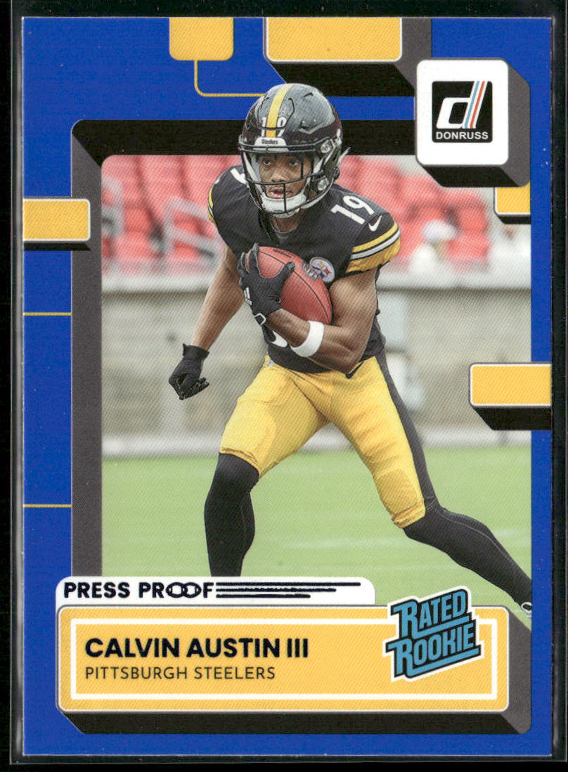 Calvin Austin III 2022 Donruss Blue Press Proof #336 RC Pittsburgh Steelers