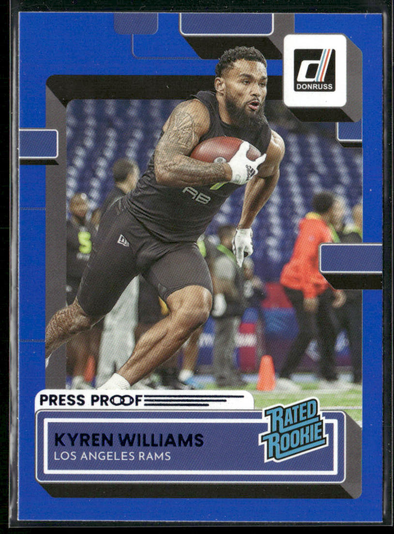 Kyren Williams 2022 Donruss Blue Press Proof #347 RC Los Angeles Rams