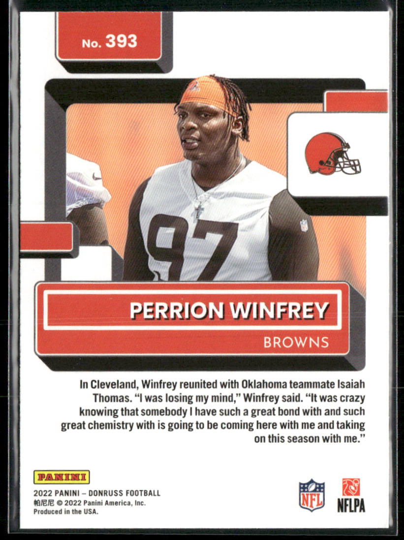 Perrion Winfrey 2022 Donruss Blue Press Proof #393 RC Cleveland Browns
