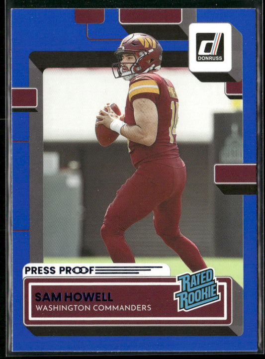 Sam Howell 2022 Donruss Blue Press Proof #305 RC Washington Commanders